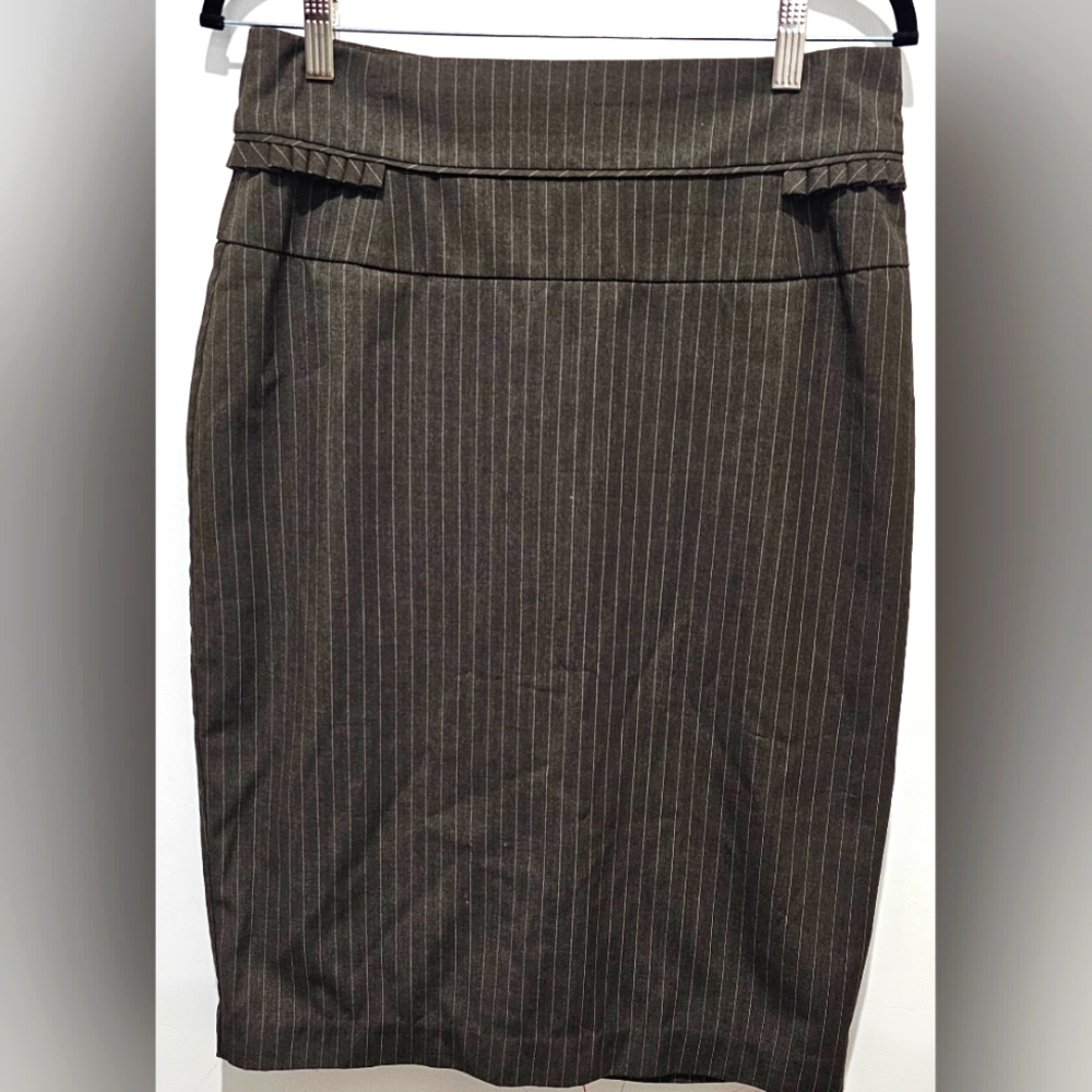 Brown high waisted midi skirt